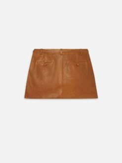 The Leather Cargo Skirt -- Chestnut -Frame Fashion Shop WE25LSK003 CHE B