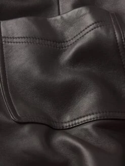 The Leather Scout Short -- Truffle -Frame Fashion Shop WE25LST002 TRUF FABRICDETAIL