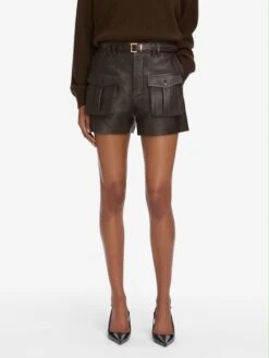 The Leather Scout Short -- Truffle -Frame Fashion Shop WE25LST002 TRUF 3780