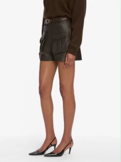 The Leather Scout Short -- Truffle -Frame Fashion Shop WE25LST002 TRUF 3798