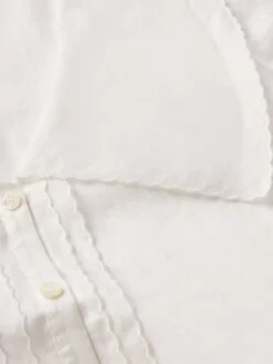 The Scallop Sailor Blouse -- White -Frame Fashion Shop WE25WBL006 WHT FABRIC DETAIL