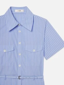 The Striped Safari Dress -- Oxford Blue Multi -Frame Fashion Shop WE25WDR009 OXBM DET