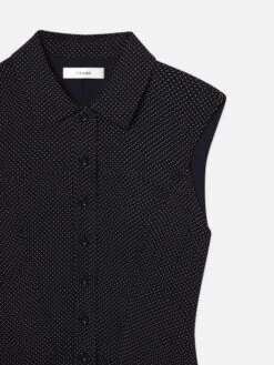 The Silk Day Dress -- Navy Multi -Frame Fashion Shop WE25WDR011 NAMU DET V2