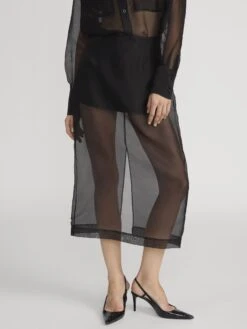 The Silk Organza Skirt -- Black -Frame Fashion Shop WE25WSH023 BLK WE25WSK002 BLK 2594