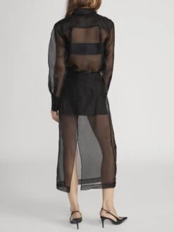 The Silk Organza Shirt -- Black -Frame Fashion Shop WE25WSH023 BLK WE25WSK002 BLK 2697
