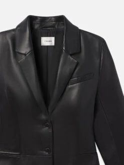 The Femme Leather Blazer -- Black -Frame Fashion Shop WF24WBZ010 BLK D