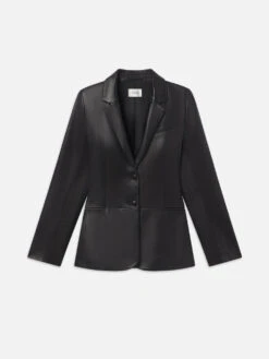 The Femme Leather Blazer -- Black