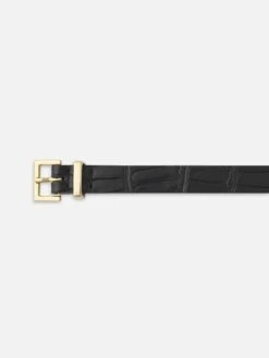 The Petite Croc Belt -- Black -Frame Fashion Shop WF25ABT003 BLK 1
