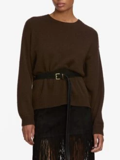 The Cashmere Brushed Sweater -- Coffee -Frame Fashion Shop WF25KSW020 CFFE WF25ABT007 BLK WF25LSK003 BLK 4845