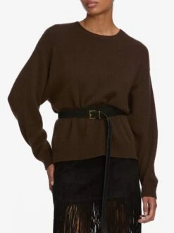 The Cashmere Brushed Sweater -- Coffee -Frame Fashion Shop WF25KSW020 CFFE WF25ABT007 BLK WF25LSK003 BLK 4846