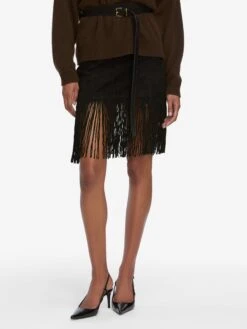 The Saddle Skirt -- Black -Frame Fashion Shop WF25KSW020 CFFE WF25ABT007 BLK WF25LSK003 BLK 4865