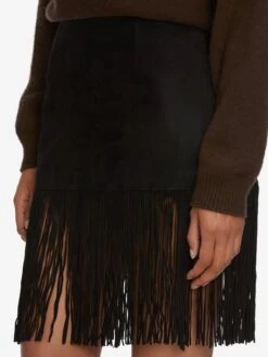 The Saddle Skirt -- Black -Frame Fashion Shop WF25KSW020 CFFE WF25ABT007 BLK WF25LSK003 BLK 4902