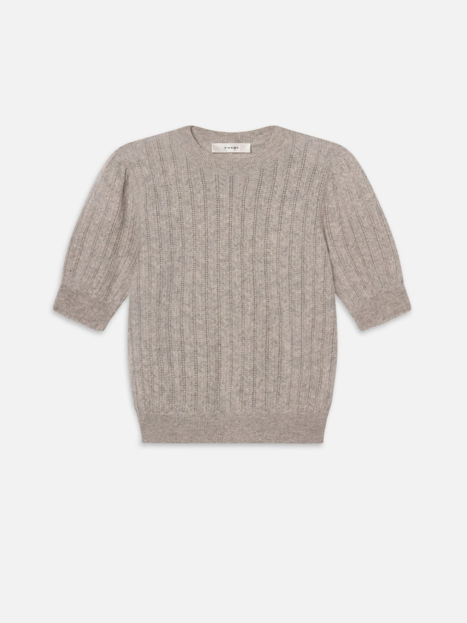 The Ladder Pointelle Sweater -- Light Heather Grey 1 The Ladder Pointelle Sweater -- Light Heather Grey