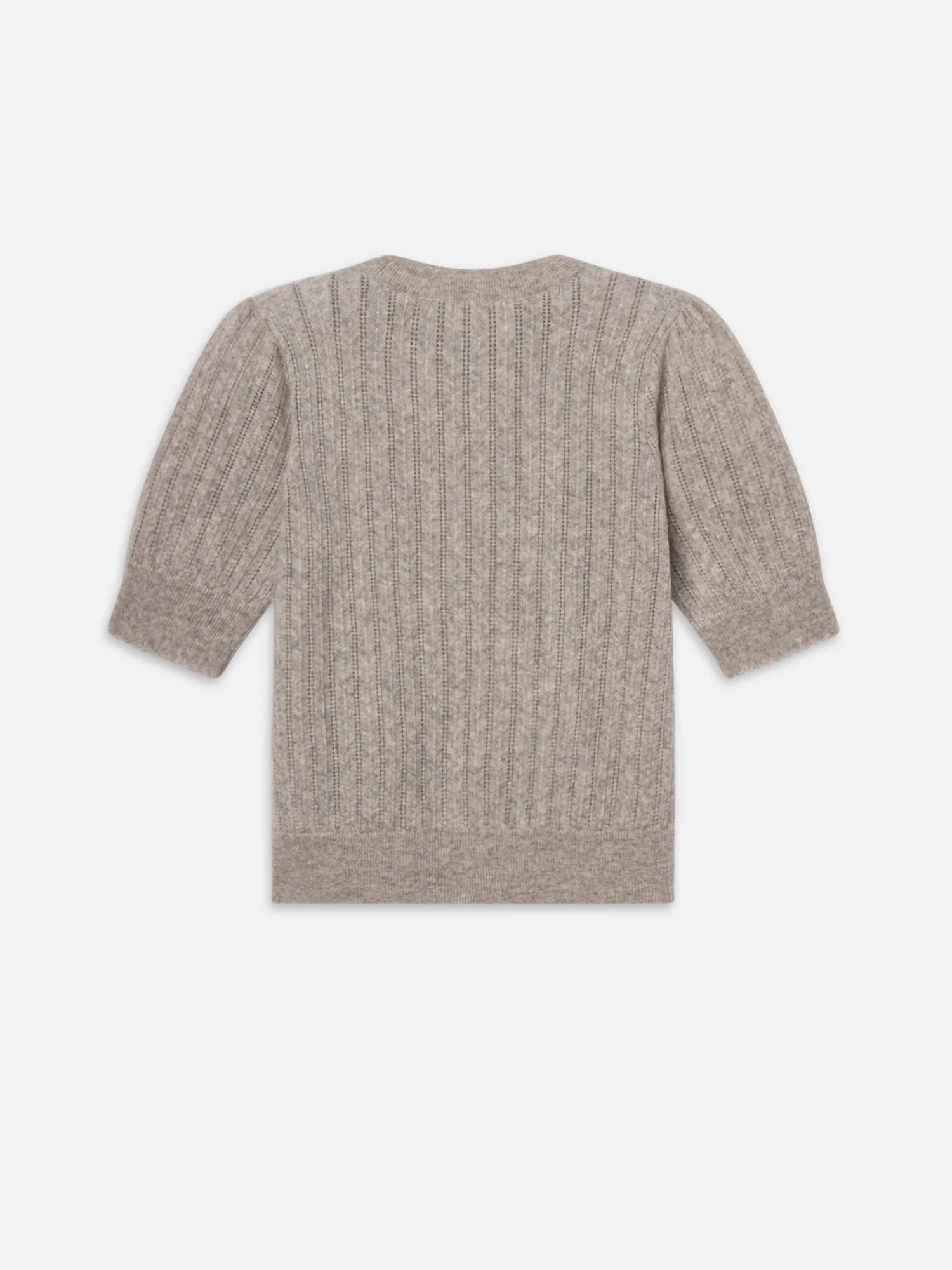 The Ladder Pointelle Sweater -- Light Heather Grey 3 The Ladder Pointelle Sweater -- Light Heather Grey - Image 3