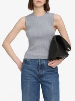 The Fine Cable Tank -- Grey Blue 9 The Fine Cable Tank -- Grey Blue -Frame Fashion Shop WF25KSW043 GYBL 4790