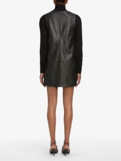 The Leather Pinafore Dress -- Black -Frame Fashion Shop WF25LDR001 BLK 10042