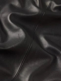 The Leather Pinafore Dress -- Black -Frame Fashion Shop WF25LDR001 BLK FABRICDETAIL