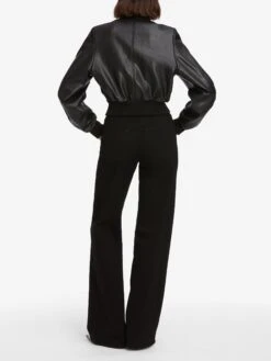 The Leather Harrington Jacket -- Black -Frame Fashion Shop WF25LJA002 BLK 5703