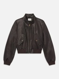 The Leather Harrington Jacket -- Coffee