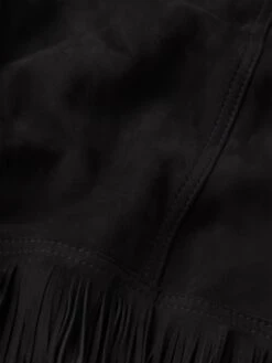 The Saddle Jacket -- Black -Frame Fashion Shop WF25LJA004 BLK FABRICDETAIL