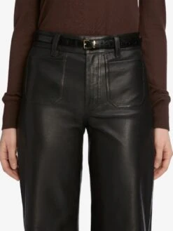 Le Slim Palazzo Modernist Pocket Leather -- Black -Frame Fashion Shop WF25LPA008 BLK 7181