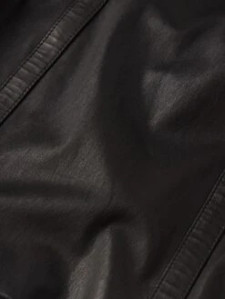 The Leather Belted Mini Skirt -- Black -Frame Fashion Shop WF25LSK002 BLK FABRICDETAIL