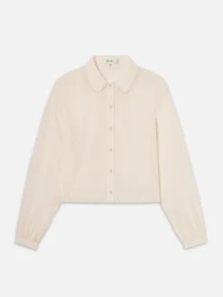 The Silk Prim Blouse -- Cream