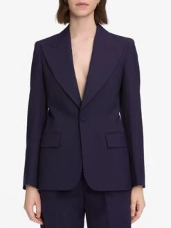 The Peak Lapel Blazer -- Royal Purple 8 The Peak Lapel Blazer -- Royal Purple -Frame Fashion Shop WF25WBZ001 RYPL WF25WPA001 RYPL 10449