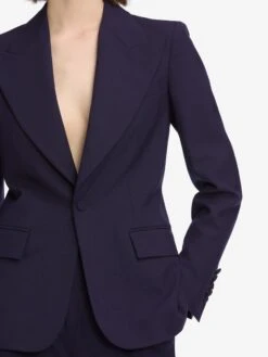 The Peak Lapel Blazer -- Royal Purple 9 The Peak Lapel Blazer -- Royal Purple -Frame Fashion Shop WF25WBZ001 RYPL WF25WPA001 RYPL 10455