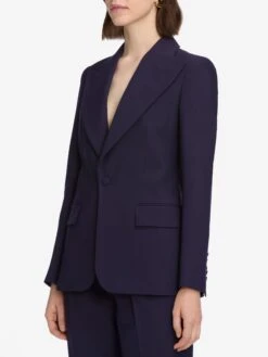The Peak Lapel Blazer -- Royal Purple 10 The Peak Lapel Blazer -- Royal Purple -Frame Fashion Shop WF25WBZ001 RYPL WF25WPA001 RYPL 10510