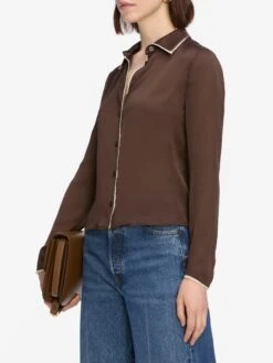 The Slim Essential Shirt -- Coffee Multi -Frame Fashion Shop WF25WSH006 COFM 2268