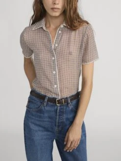 The Silk Check Shirt -- Houndstooth Multi -Frame Fashion Shop WF25WSH018 HDTM 2019210 GALT 1229