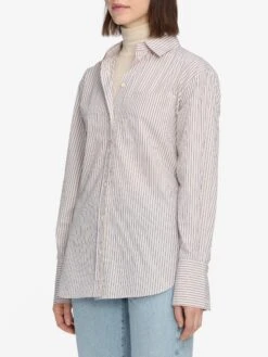 The Striped Boy Shirt -- Aubergine Multi -Frame Fashion Shop WF25WSH030 ABRM 10215