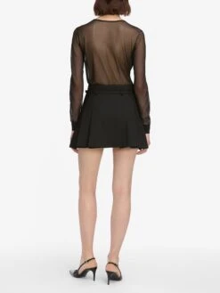 The Pleated Mini Skirt -- Black -Frame Fashion Shop WF25WSK004 BLK WF25KSW022 BLK 12792