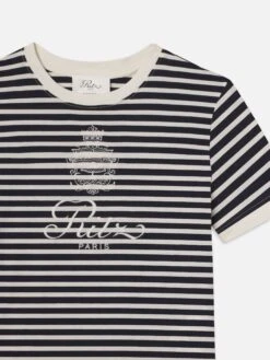 Ritz Striped Baby Tee -- Navy Multi 7 Ritz Striped Baby Tee -- Navy Multi -Frame Fashion Shop WP25JTE006 NAMU DET