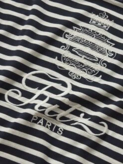 Ritz Striped Baby Tee -- Navy Multi 8 Ritz Striped Baby Tee -- Navy Multi -Frame Fashion Shop WP25JTE006 NAMU FABRIC DET
