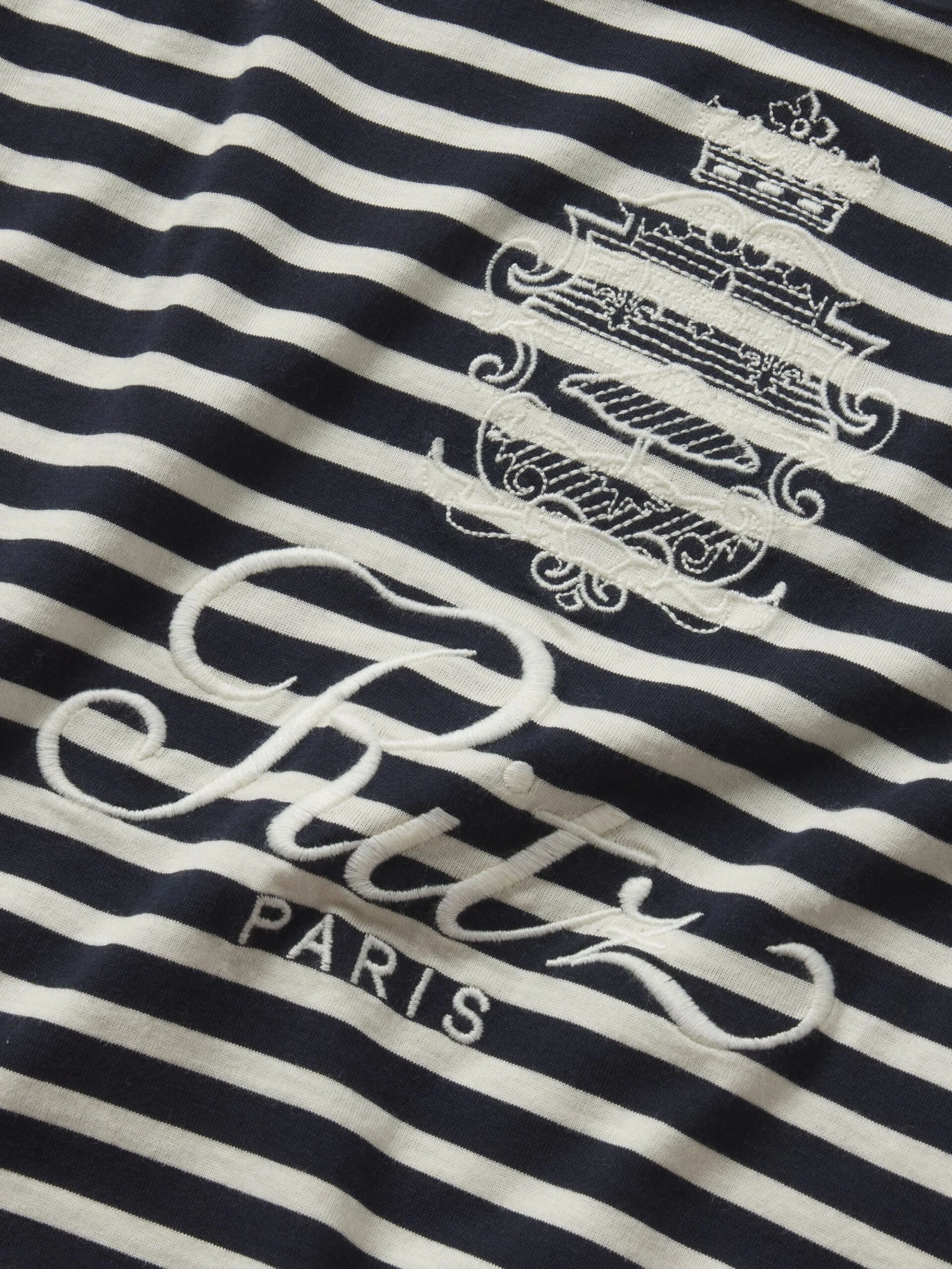 Ritz Striped Baby Tee -- Navy Multi 4 Ritz Striped Baby Tee -- Navy Multi - Image 4