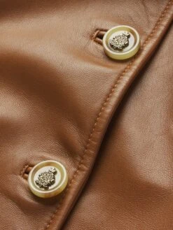 Ritz Femme Leather Jacket -- Camel 7 Ritz Femme Leather Jacket -- Camel -Frame Fashion Shop WP25LJA008 CAML FABRIC DET