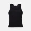 Rib Scoop Neck Tank -- Black