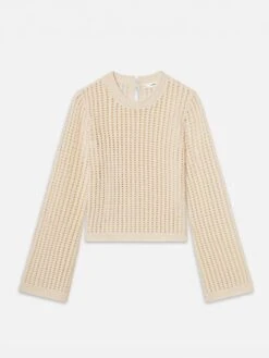The Crochet Bell Sweater -- Alabaster