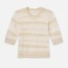 The Short Sleeve Stitch Mix Sweater -- Cream Multi