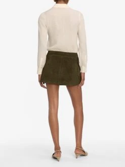 The Suede Cargo Mini Skirt -- Cypress -Frame Fashion Shop WS25LSK004 CYPR 12912