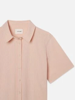 The Seersucker Cropped Shirt -- Azalea Multi -Frame Fashion Shop WS25WSH027 AZMT DET