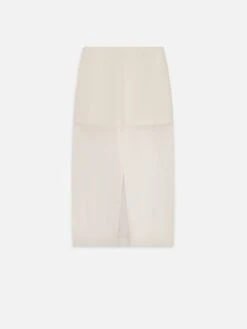 The Silk Organza Skirt -- Alabaster -Frame Fashion Shop WS25WSK002 ABST B
