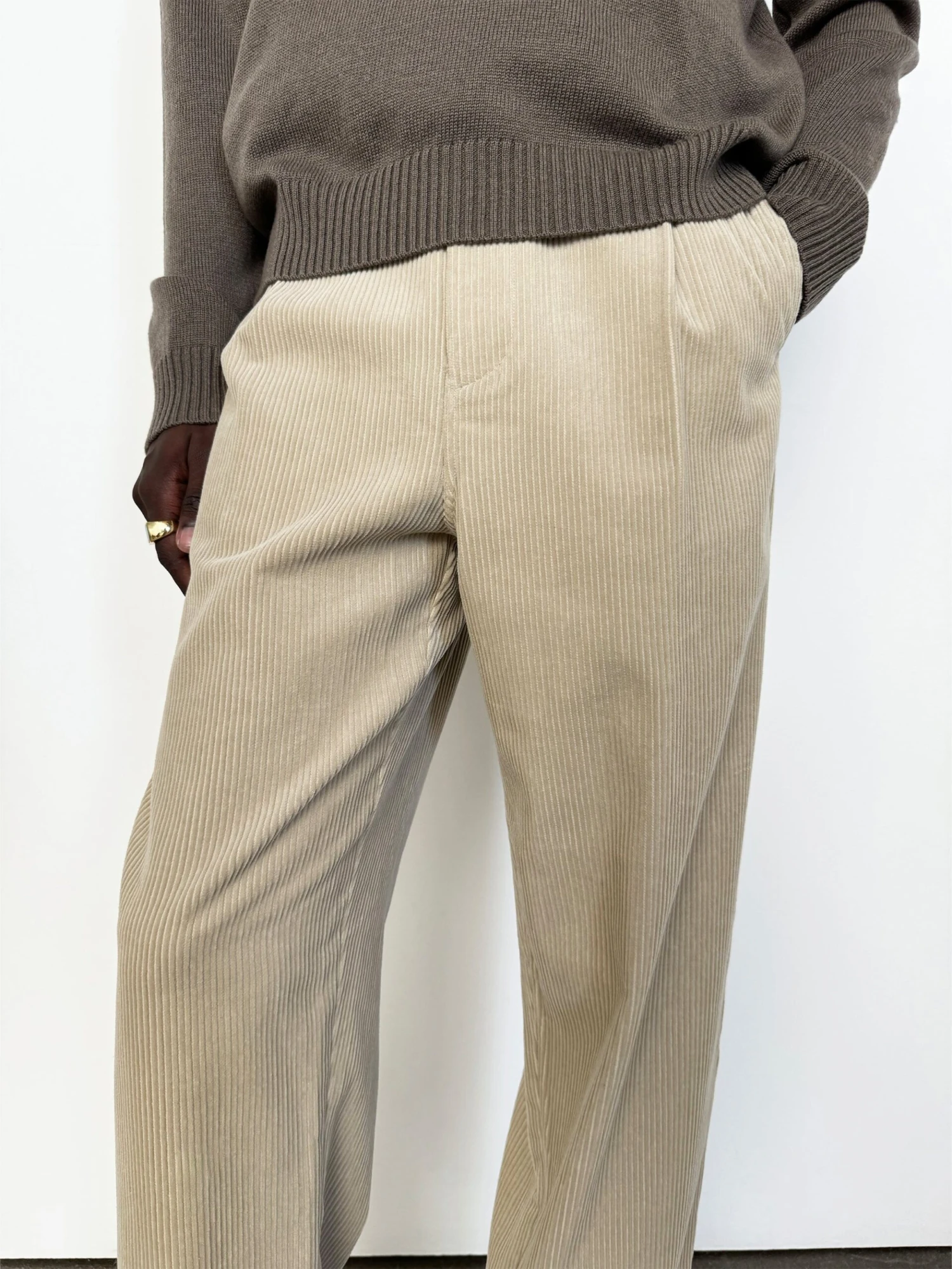 Tapered Pleated Trousers -- Dove 2 Tapered Pleated Trousers -- Dove - Image 2